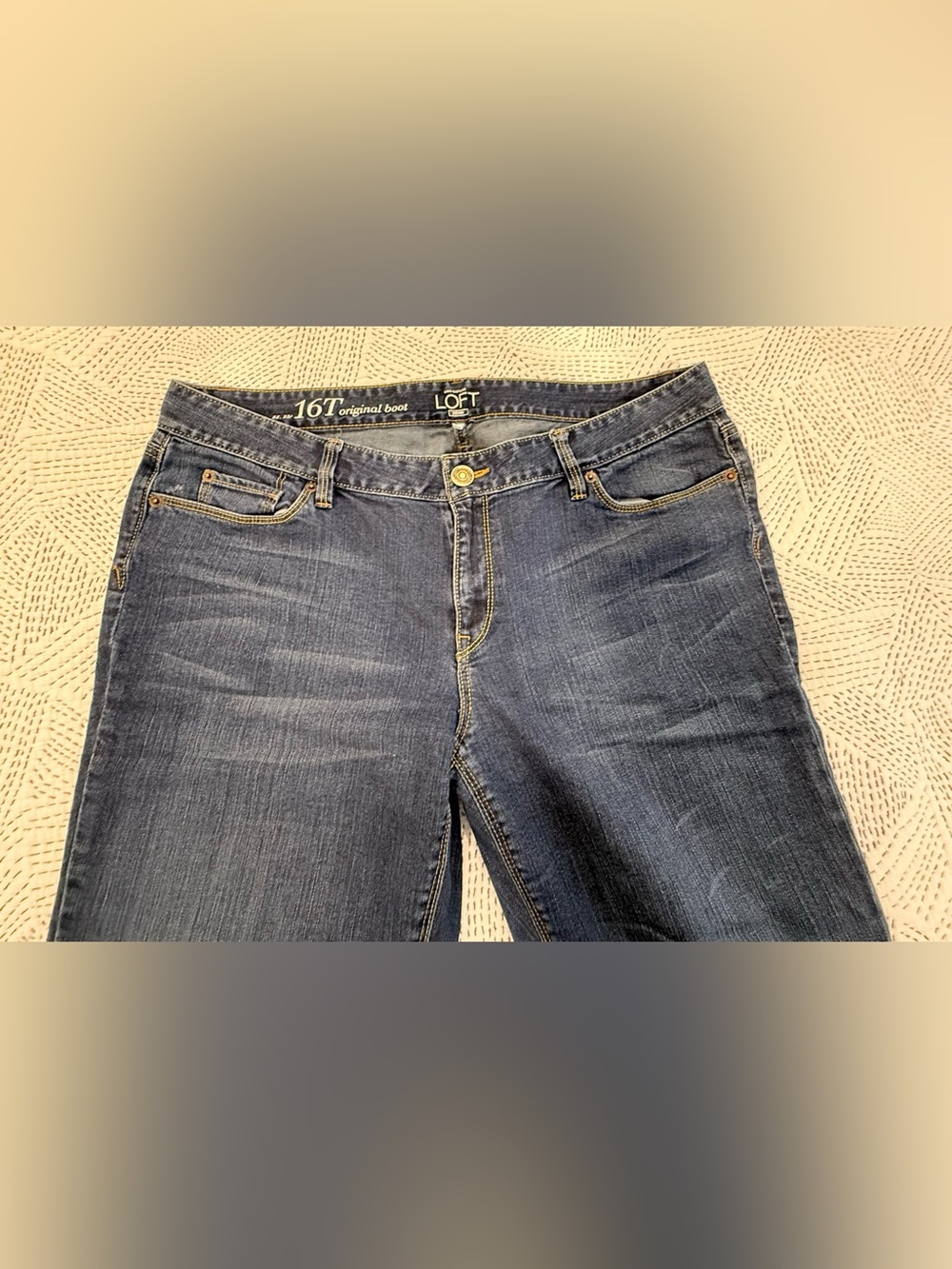 Loft - Women’s Dark Blue Bootcut Jeans 16T - Picture 3 of 6